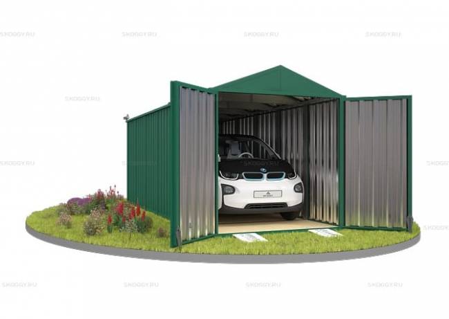 Хозблок SKOGGY секционный с двускатной крышей 6 х 2 м, зелёный мох