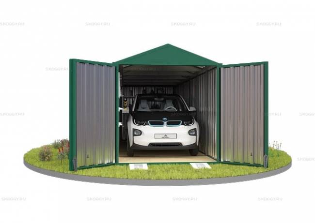 Хозблок SKOGGY секционный с двускатной крышей 6 х 2 м, зелёный мох