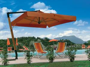 Зонт профессиональный 3х3 м Palladio Braccio имитация ироко, терракотовый 3000х3000 мм