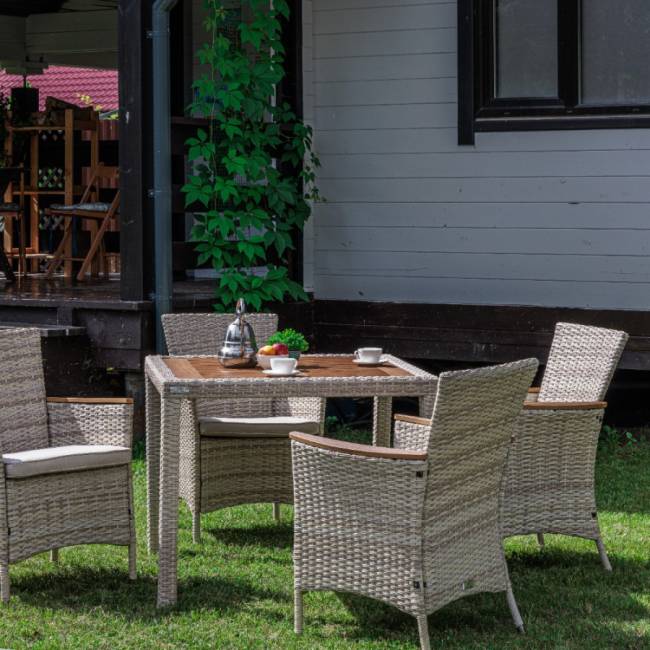 AMELIA обеденный комплект бежевого цвета на 4 персоны