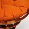 Кресло-качалка PAPASAN/ПАПАСАН w 23/01 B /с подушкой/ 115х78х104 см, Pecan (орех), ткань Оранжевый, С 23