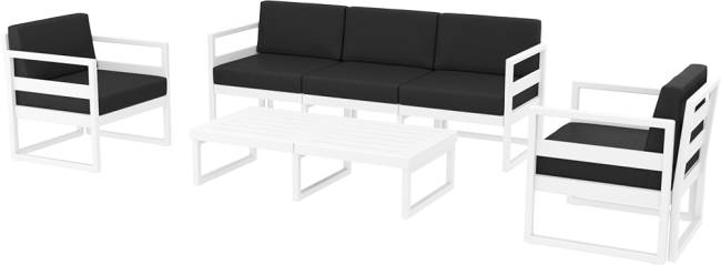 Комплект пластиковой мебели Mykonos XL белый, черный