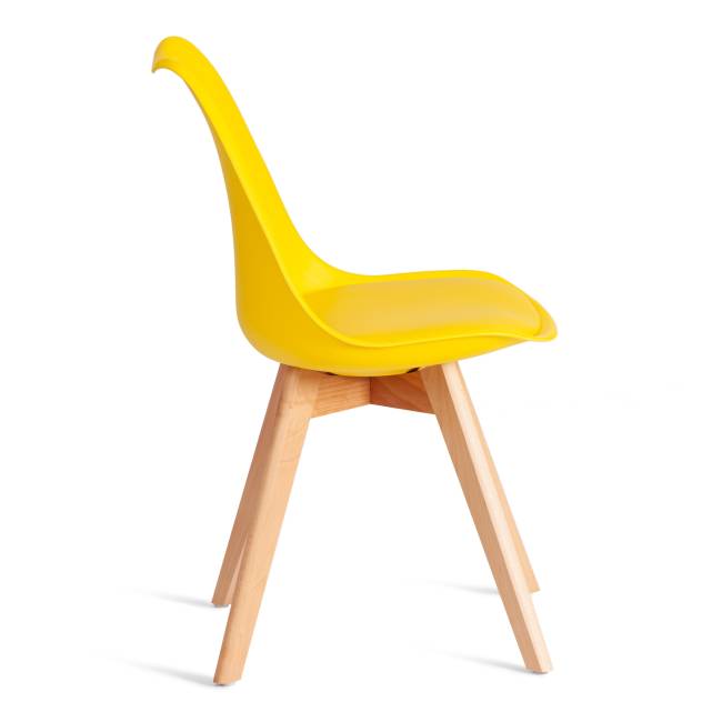 Стул TULIP (mod. 73-1) / 1 шт. в упаковке дерево/пластик/экокожа, 47,5x55x80 см, Желтый (Yellow) желтый