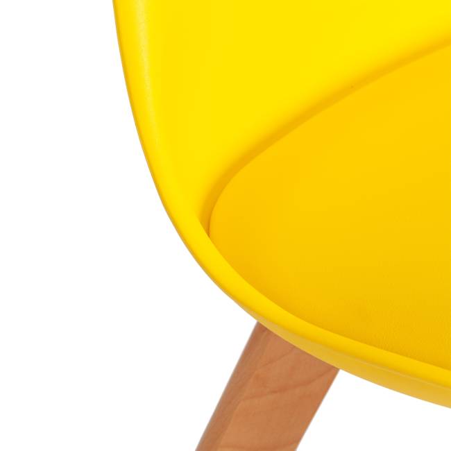 Стул TULIP (mod. 73-1) / 1 шт. в упаковке дерево/пластик/экокожа, 47,5x55x80 см, Желтый (Yellow) желтый