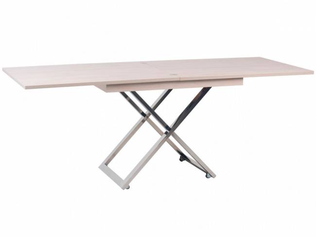 Стол-трансформер Левмар Cross D68/S79 дуб шамони светлый/ опоры нерж.ст. Стол-трансформер Левмар Cross D68/S79 дуб шамони светлый/ опоры нерж.ст.
