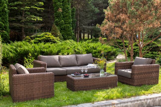 "Боно" лаунж-зона из искусственного ротанга, цвет коричневый