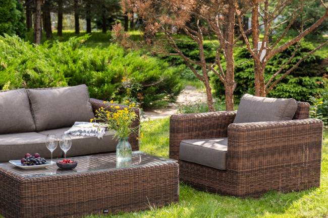 "Боно" лаунж-зона из искусственного ротанга, цвет коричневый