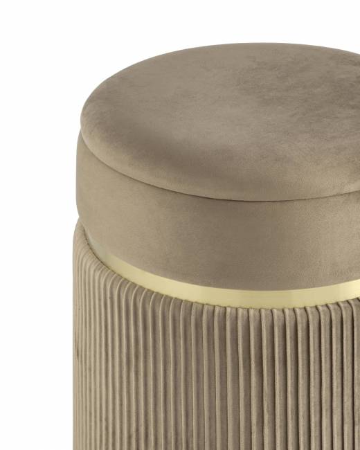 Пуф Миранда с ящиком велюр бежевый