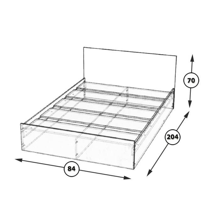 Кровать белая Стандарт 0800 цвет белый