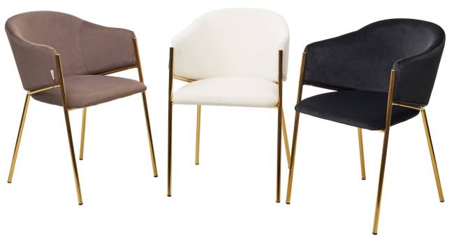 Стул DILL MOMO-05 тауп, велюр "беспальчиковый"/ золотой каркас М-City