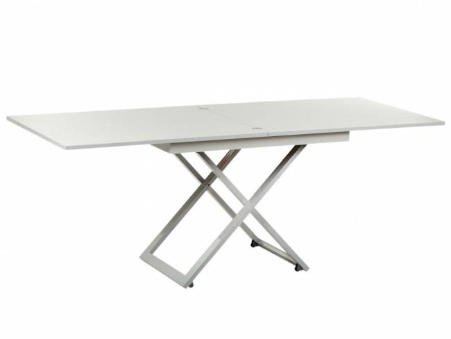 Стол-трансформер Левмар Cross G15/S64 белый глянец/ опоры белые Стол-трансформер Левмар Cross G15/S64 белый глянец/ опоры белые