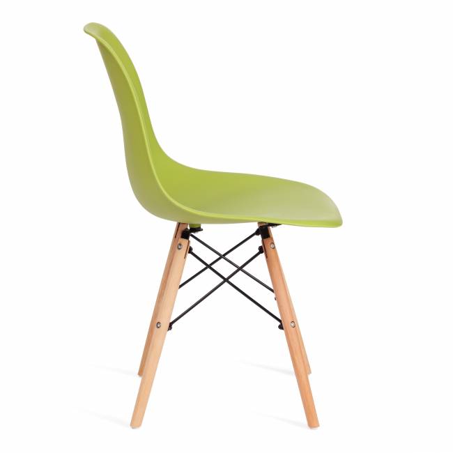 Стул CINDY (EAMES) (mod. 001) / 1 шт. в упаковке дерево бук/металл/сиденье пластик, 51x46x82.5см, оливковый 66012 оливковый 66012 дерево бук/металл/сиденье пластик