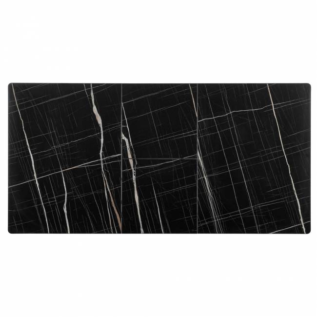 Стол Dublin раскладной 120-160х80х75 чёрный мрамор с чёрными ножками