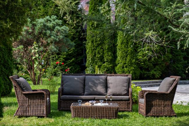 "Гляссе" лаунж-зона из искусственного ротанга, цвет коричневый