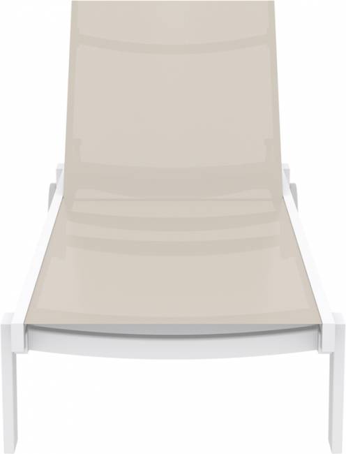 Шезлонг-лежак металлический Casablanca белый, бежевый 1900х740х310 мм