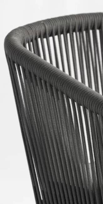 Кресло барное плетеное с подушкой Diva антрацит, темно-серый, серый 570х575х985 мм