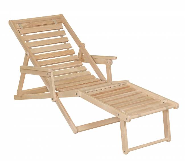 Шезлонг с подлокотниками Чивас, Натуральное дерево Шезлонг с подлокотниками Чивас, Натуральное дерево