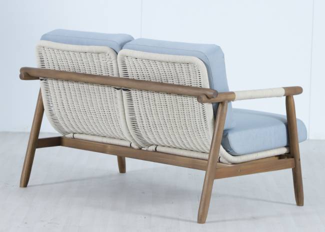 Диван деревянный двухместный Apoyo грецкий орех, голубой 1354х778х758 мм Диван деревянный двухместный Apoyo грецкий орех, голубой 1354х778х758 мм