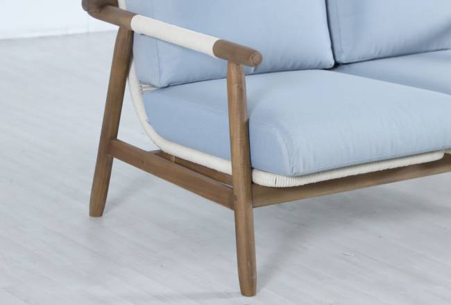 Диван деревянный двухместный Apoyo грецкий орех, голубой 1354х778х758 мм Диван деревянный двухместный Apoyo грецкий орех, голубой 1354х778х758 мм