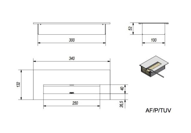 Биокамин Kratki Quat TUV HORIZONTAL