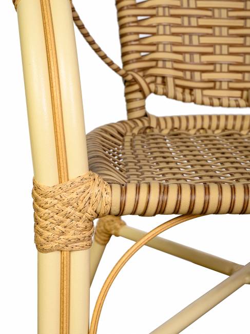 Кресло Bali (Бали) из искусственного ротанга, слоновая кость