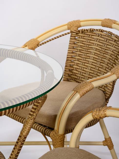 Кресло Bali (Бали) из искусственного ротанга, слоновая кость
