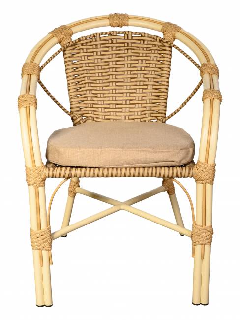 Кресло Bali (Бали) из искусственного ротанга, слоновая кость