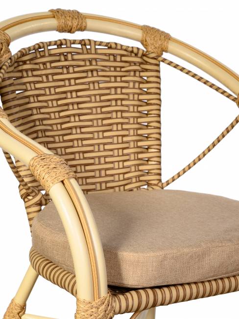 Кресло Bali (Бали) из искусственного ротанга, слоновая кость