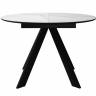 Стол DikLine SKC90 d900 Керамика Белый мрамор/подстолье черное/опоры черные