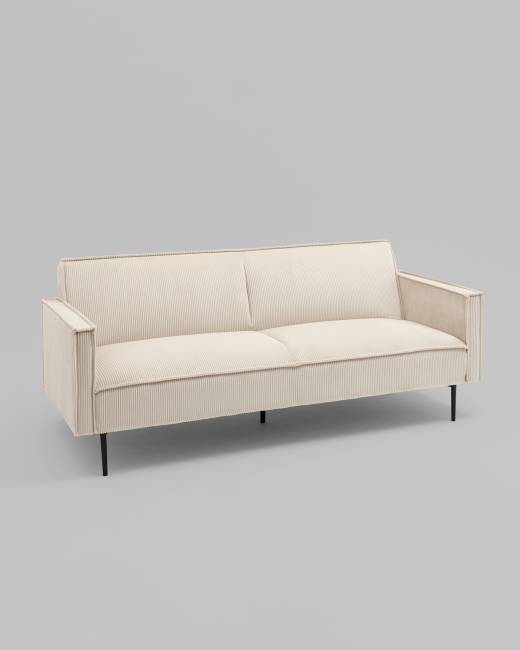 Диван прямой Кассель велюр рельефный молочный