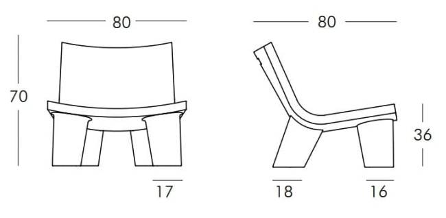 Кресло пластиковое Low Lita Standard 780х800х700 мм
