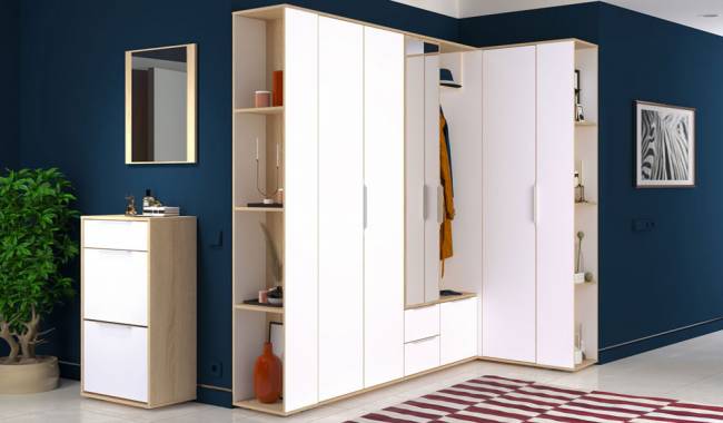 Шкаф угловой Куба Шкаф для одежды 13.137 цвет дуб сонома/белый премиум