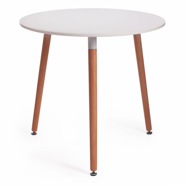 Стол Mars/Марс (мод. T1004) МДФ/дерево, белый/натуральный, 80х80х75см White (Белый) / Natural (натуральный) МДФ/дерево