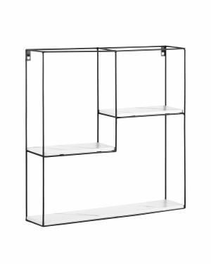 Полка Square черная белый мрамор Полка Square черная белый мрамор