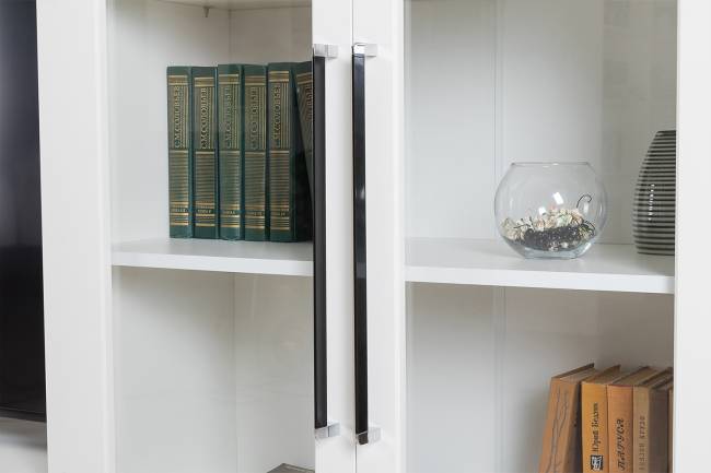 Стенка для гостиной с сервантом Валенсия № 60 цвет белый шагрень Стенка для гостиной с сервантом Валенсия № 60 цвет белый шагрень