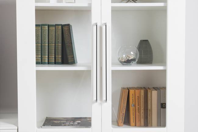 Стенка для гостиной с сервантом Валенсия № 60 цвет белый шагрень Стенка для гостиной с сервантом Валенсия № 60 цвет белый шагрень