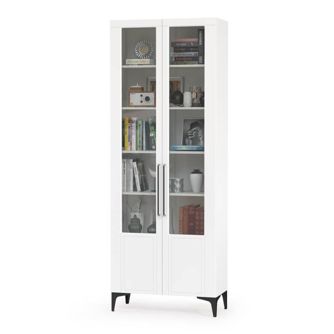 Стенка для гостиной с сервантом Валенсия № 60 цвет белый шагрень Стенка для гостиной с сервантом Валенсия № 60 цвет белый шагрень