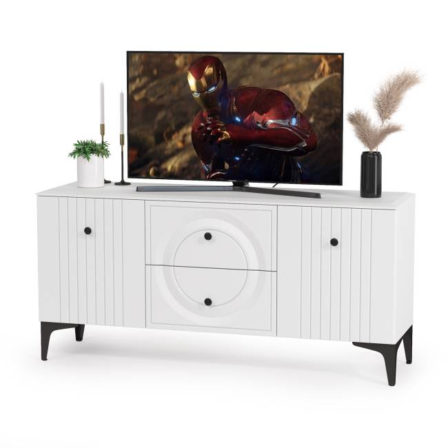 Стенка для гостиной с сервантом Валенсия № 60 цвет белый шагрень Стенка для гостиной с сервантом Валенсия № 60 цвет белый шагрень