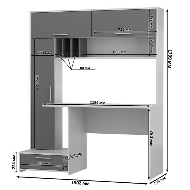 Лайт столы письменные 03.243Н цвет сатин/дымчатый зелёный