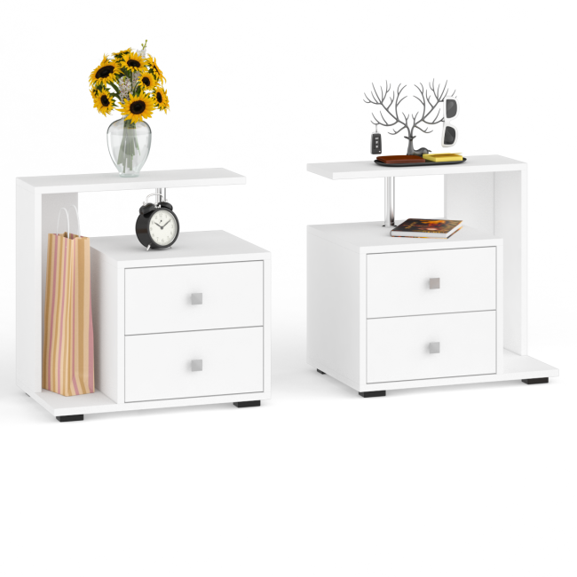 Кровать с ящиками 1400 Камелия + две тумбы цвет белый Кровать с ящиками 1400 Камелия + две тумбы цвет белый