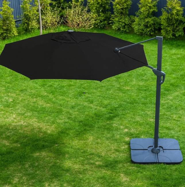 Зонт SKY BLACK круглый в комплекте с утяжелителями