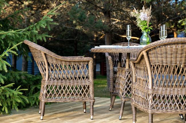 "Дольче" обеденная группа из искусственного ротанга, цвет коричневый "Дольче" обеденная группа из искусственного ротанга, цвет коричневый
