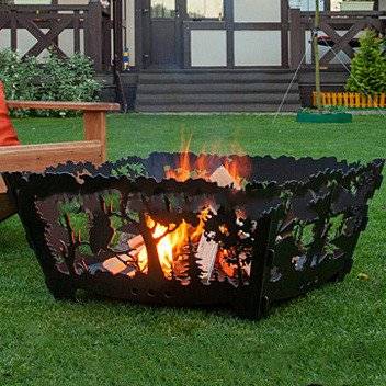 Кованая костровая чаша "Клён канадский" с функцией мангала 72х100х100 Кованая костровая чаша "Клён канадский" с функцией мангала 72х100х100