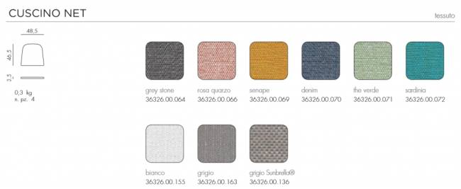 Подушка для кресла Net сардиния 460х485х35 мм Подушка для кресла Net сардиния 460х485х35 мм