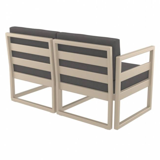 Комплект пластиковой мебели Mykonos бежевый, темно-серый Комплект пластиковой мебели Mykonos бежевый, темно-серый