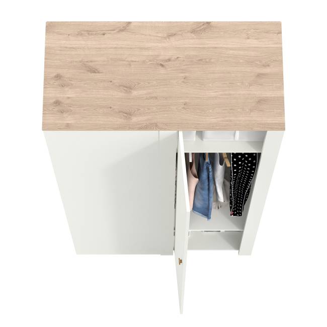 Шкаф угловой Джастин 13.229 цвет белый шагрень/дуб белый эксклюзив