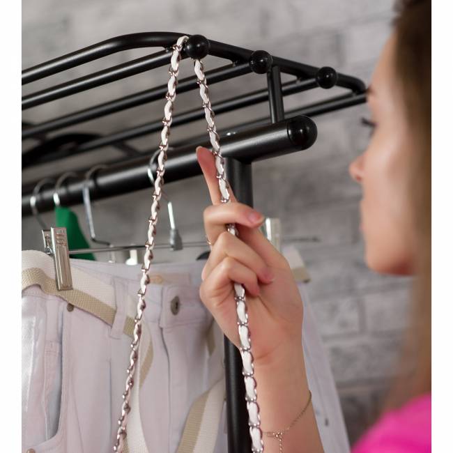 Вешалка напольная на колесах М 9 чёрный