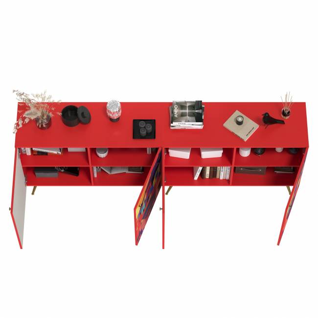 Два комода-тумбы Кармин цвет красный/белый Два комода-тумбы Кармин цвет красный/белый