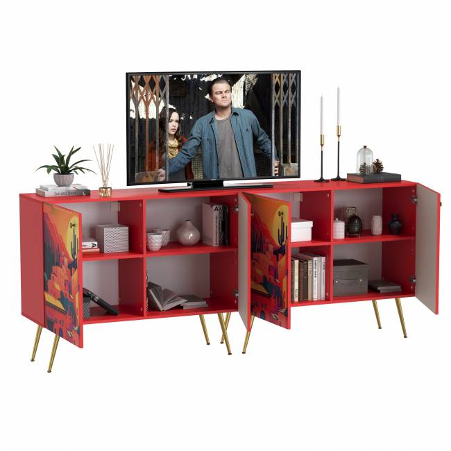 Два комода-тумбы Кармин цвет красный/белый Два комода-тумбы Кармин цвет красный/белый