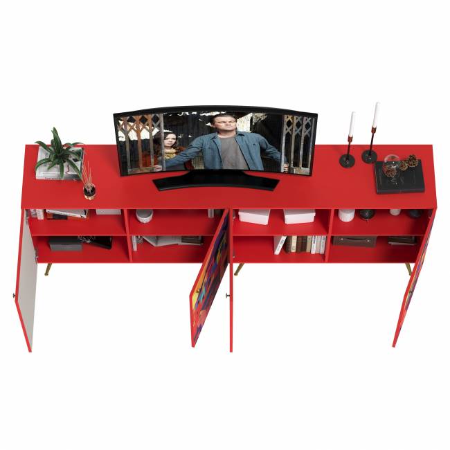 Два комода-тумбы Кармин цвет красный/белый Два комода-тумбы Кармин цвет красный/белый